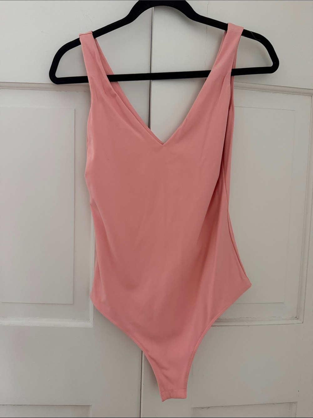 Pink V-Neck Sleeveless Bodysuit